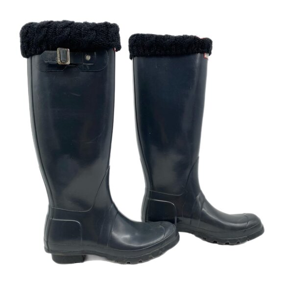 Hunter Gray Rubber Tall Winter Boots with Liners | Women’s Size 8 - Picture 1 of 11